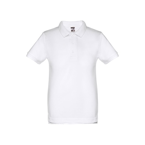 THC ADAM KIDS WH II. Lyhythihainen poolopaita lapsille (unisex). Valkoinen väri