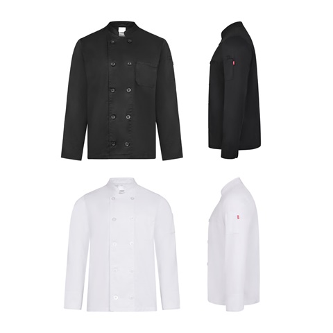 VL BACO. Pitkähihainen keittiötakki (190 g/m²)