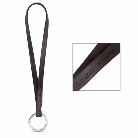 Painettu näyte Lanyard LEATHER Short Slim (10 mm)