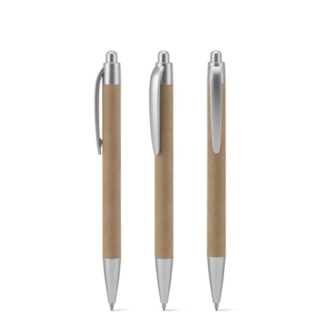 KYRA. Kuulakärkikynä on valmistettu 100 % kierrätyspaperista ja yksityiskohdat kierrätetystä ABS-muovista (100 % rABS)