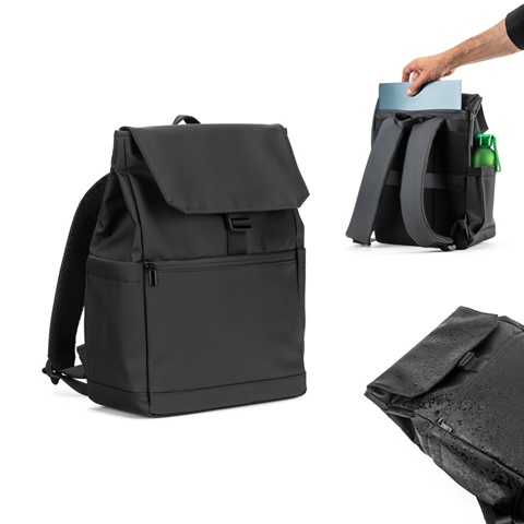 AZORES BAG. Läppärireppu (16") PU-muovista, jossa läppä peittää kaikki lokerot