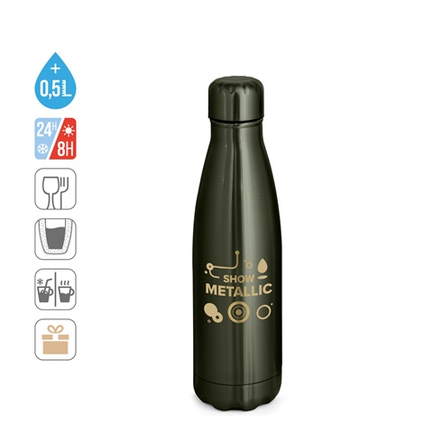 SHOW METALLIC. Ruostumattomasta teräksestä valmistettu pullo, jossa mattametallipinta, 510 ml - Image 6