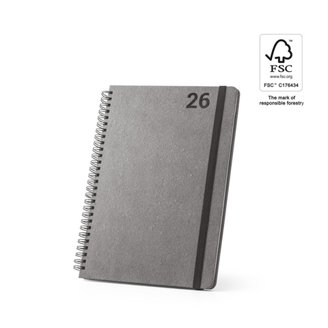 SIMMEL B5. B5 diary with rings in leather (58% recycled)